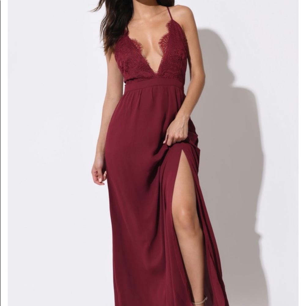 Tobi Opposites Attract Maxi Dress - Wine